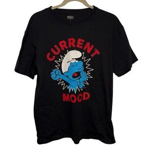 Brisco Brands Black Smurf 'Current Mood' Graphic Tee